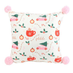 Something Different Sugarplum Fun Christmas Square Filled Cushion White/multicoloured (37Cm X 37Cm)
