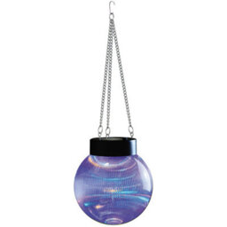 Hanging Solar Powered Ball Light - Waterproof Plastic Round Sphere Outdoor Garden Lantern Lamp Lighting - 14Cm Dia With 26Cm Chain
