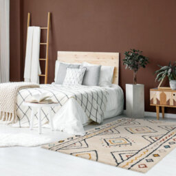 Sweeek - Interior Rug With Cream Blue And Orange Berber Pattern Ralph 290X200X3Cm   Sweeek - thumbnail 1