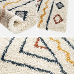 Sweeek - Interior Rug With Cream Blue And Orange Berber Pattern Ralph 290X200X3Cm   Sweeek - thumbnail 3