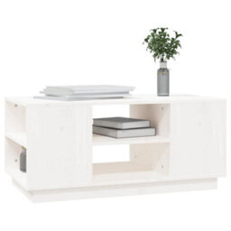 Berkfield Coffee Table White 90X49X40.5 Cm Solid Wood Pine - thumbnail 4