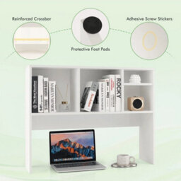 Computer Desktop Bookcase Countertop Storage Bookshelf With 4 Cubbies - thumbnail 6