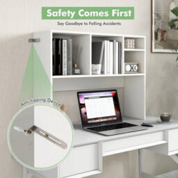 Computer Desktop Bookcase Countertop Storage Bookshelf With 4 Cubbies - thumbnail 5