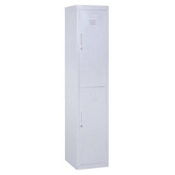 Wyld Haus Marino 180Cm Light Grey Steel Tall Locker Cabinet With Two Lockable Compartments And Internal Shelves - thumbnail 2