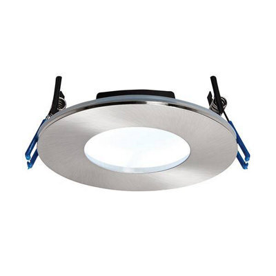 Luminosa Lighting Luminosa Orbitalplus Fire Rated Integrated Led 1 Light Bathroom Recessed Light Satin Nickel Plate Ip65
