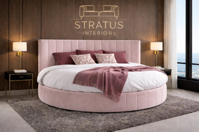 Stratus Interiors Pink Orbis Round Bed - Luxury Statement Bed For Bedroom - image 1