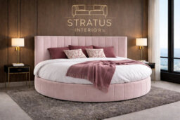 Stratus Interiors Pink Orbis Round Bed - Luxury Statement Bed For Bedroom - thumbnail 1