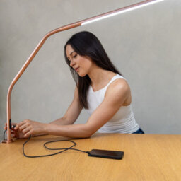 Slimline 4 Table Lamp Rose Gold 6000K Daylight Led 1000 Lumens Usb-C Port 4-Step Dimmable - thumbnail 3