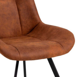 Wyld Haus Madrid Tan Upholstered Dining Chairs Set Of 2 With Black Steel Legs - thumbnail 8