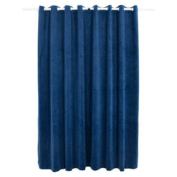Berkfield Blackout Curtain With Metal Rings Velvet Dark Blue 290X245 Cm - thumbnail 2