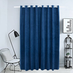 Berkfield Blackout Curtain With Metal Rings Velvet Dark Blue 290X245 Cm