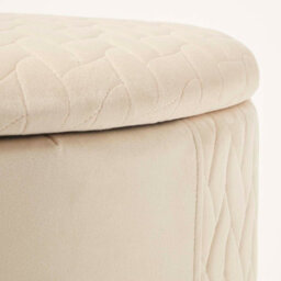 Homescapes Arundel Heart-Shaped Velvet Footstool With Storage, Cream - thumbnail 7