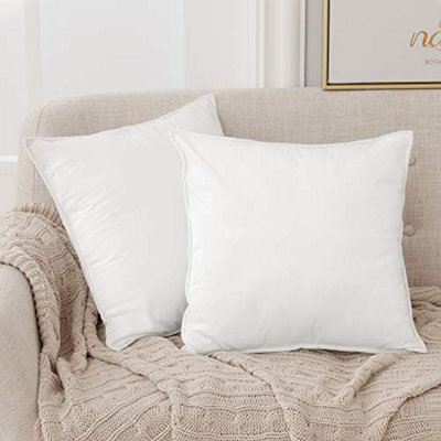 Deconovo Set Of 2 Large Crushed Velvet Cushion Covers With Invisible Zipper 65Cm X 65Cm Pure White - image 1