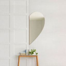Mirroroutlet The Lunae Frameless Semi Wing Wall Mirror 100 X 50Cm Right - thumbnail 1