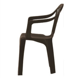 Plastic Garden Chairs Low Back Armchair Outdoor Camping Furniture Stack Patio Brown Chair - thumbnail 3