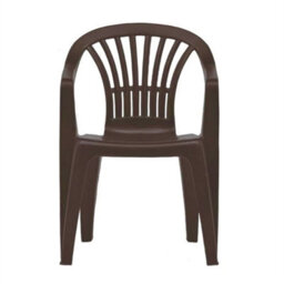 Plastic Garden Chairs Low Back Armchair Outdoor Camping Furniture Stack Patio Brown Chair - thumbnail 2