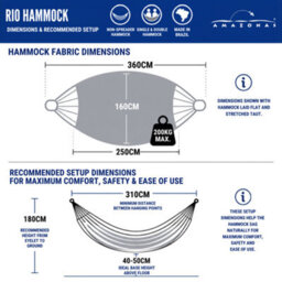 Amazonas Rio Bordeaux Family Cotton Garden Hammock 2 Person 200Kg - thumbnail 8