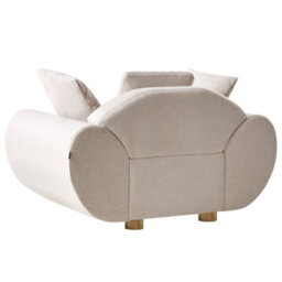 Beliani Fabric Living Room Set Light Beige With Rubberwood Legs, 3-Piece Sofa And 2 Armchairs (L189 X D87 X H75 Cm) - thumbnail 8