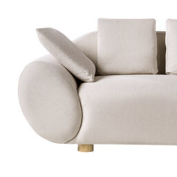 Beliani Fabric Living Room Set Light Beige With Rubberwood Legs, 3-Piece Sofa And 2 Armchairs (L189 X D87 X H75 Cm) - thumbnail 9