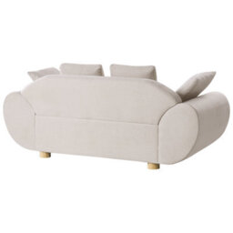 Beliani Fabric Living Room Set Light Beige With Rubberwood Legs, 3-Piece Sofa And 2 Armchairs (L189 X D87 X H75 Cm) - thumbnail 5