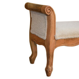 Wyld Haus Tahala Cream Bouclé Bench With Cabriole Legs - thumbnail 5