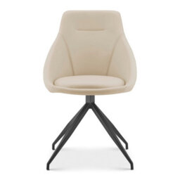 Bravich Lisbon Faux Leather Swivel Cream Dining Chair - thumbnail 5