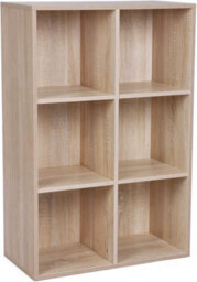 LEDREM Bookcase, Wooden Bookshelf With 6 Compartments, Floor Standing Storage Unit For Files, Decor, In Study, Living Room, Bedroom - thumbnail 8