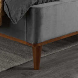 King Size Bed Frame Grey Birlea Nicola Velvet Fabric 5Ft 150Cm - thumbnail 4