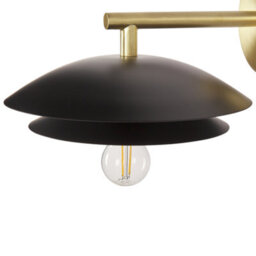 Beliani Wall Lamp Black And Gold Steel Double Cone Shade 22 X 29 X 14 Cm Modern Glam Accent Lighting - thumbnail 3