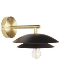 Beliani Wall Lamp Black And Gold Steel Double Cone Shade 22 X 29 X 14 Cm Modern Glam Accent Lighting - thumbnail 2