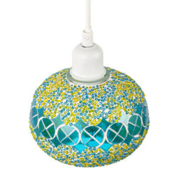 Happy Homewares Glass Globe Mosaic Ceiling Pendant Lighting Shade With Rounded Shape - thumbnail 3