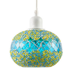 Happy Homewares Glass Globe Mosaic Ceiling Pendant Lighting Shade With Rounded Shape - thumbnail 5