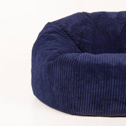 icon Kingston Cord Adults Bean Bag Chair And Pouffe, Ready Filled Beanbag And Footstool Navy Blue - thumbnail 6