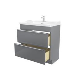 GoodHome Imandra Grey Freestanding Vanity Unit & Basin Set - Includes Lana Basin (W)804mm - thumbnail 6
