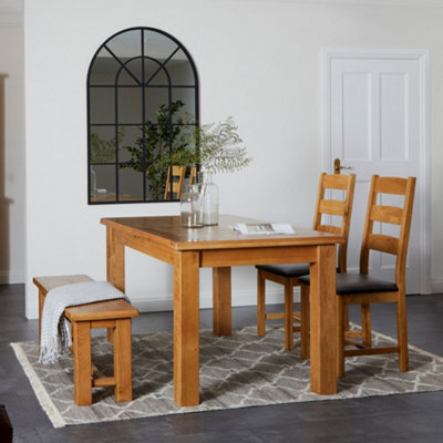 Zelah Oak 150-200Cm Extendable Dining Table Seats 4-6  - By Roseland Furniture - image 1