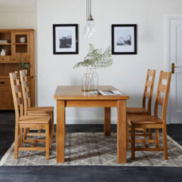 Zelah Oak 150-200Cm Extendable Dining Table Seats 4-6  - By Roseland Furniture - thumbnail 6