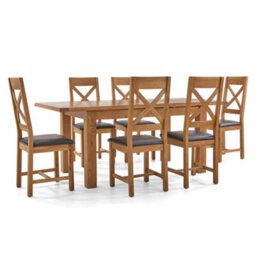 Zelah Oak 150-200Cm Extendable Dining Table Seats 4-6  - By Roseland Furniture - thumbnail 5