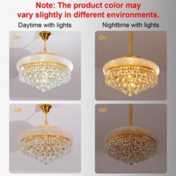 Vrygle 61Cm Empire Style Crystal Chandelier Gold 9 Lights Large Flush Mount Chandelier For Living Room Staircase - thumbnail 9