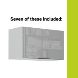 Impact Furniture Complete Fitted Kitchen Cabinets Set 11 Unit Wide Larder 60Cm Pantry 300Cm Light Grey Gloss Star - thumbnail 5