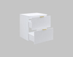Arte Laura 47 Floating Vanity Unit H630mm W600mm D490mm - White Finish - thumbnail 2