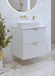 Arte Laura 47 Floating Vanity Unit H630mm W600mm D490mm - White Finish - thumbnail 4