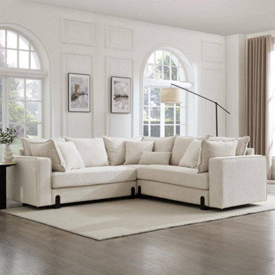 Home Detail Hayley Corner Sofa, Beige Linen - image 1
