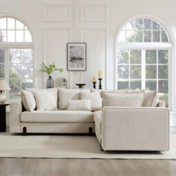 Home Detail Hayley Corner Sofa, Beige Linen - thumbnail 2