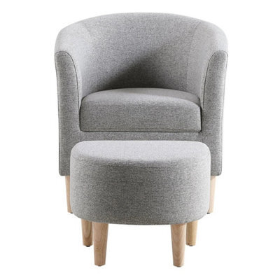 Modern Upholstered Accent Sofa Chair Armchair Leisure Single Sofa With Footstool - image 1