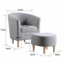 Modern Upholstered Accent Sofa Chair Armchair Leisure Single Sofa With Footstool - thumbnail 2