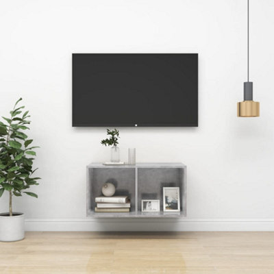 Berkfield Wall-Mounted Tv Cabinet Concrete Grey 37X37X72 Cm Engineered Wood - image 1