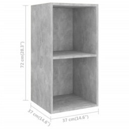 Berkfield Wall-Mounted Tv Cabinet Concrete Grey 37X37X72 Cm Engineered Wood - thumbnail 9