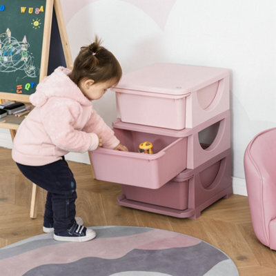 Homcom Kids Storage Units With Drawers 3 Tier Chest Vertical Dresser Tower - image 1