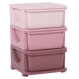 Homcom Kids Storage Units With Drawers 3 Tier Chest Vertical Dresser Tower - thumbnail 2