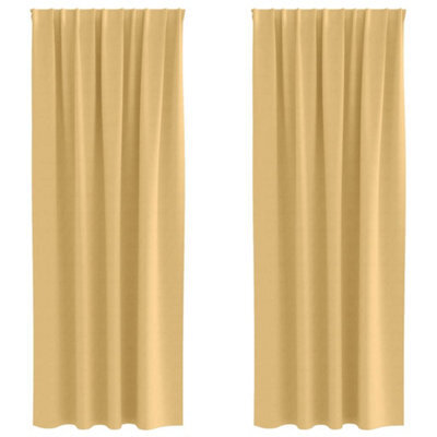 Berkfield Modern Curtains With Curtains 2 Pcs Beige 225 X 140 Cm Polyester - image 1